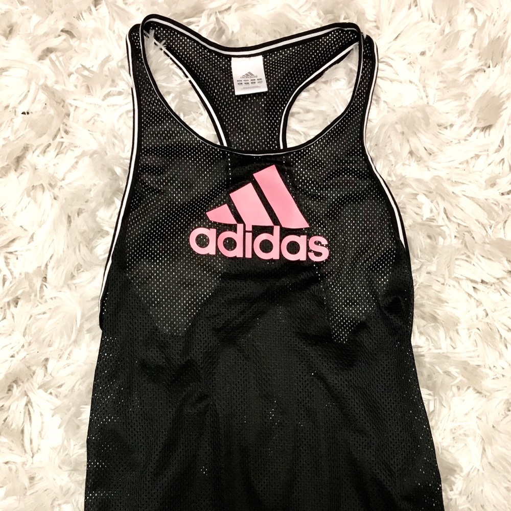 ADIDAS Black/Pink Mesh Tank Top